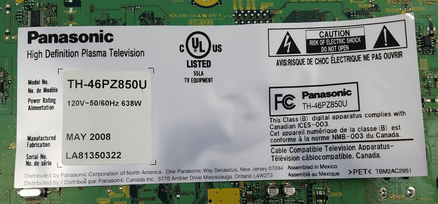 Panasonic TNPA4411AB SS-Karte TH-46PZ850U